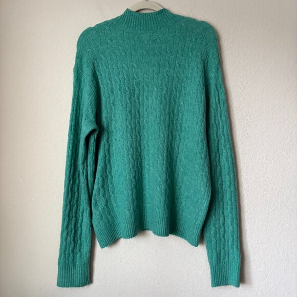 J. Crew XL Cozy Wool Blend Extra-Soft Yarn Cable-Knit Mockneck Sweater - Picture 9 of 9